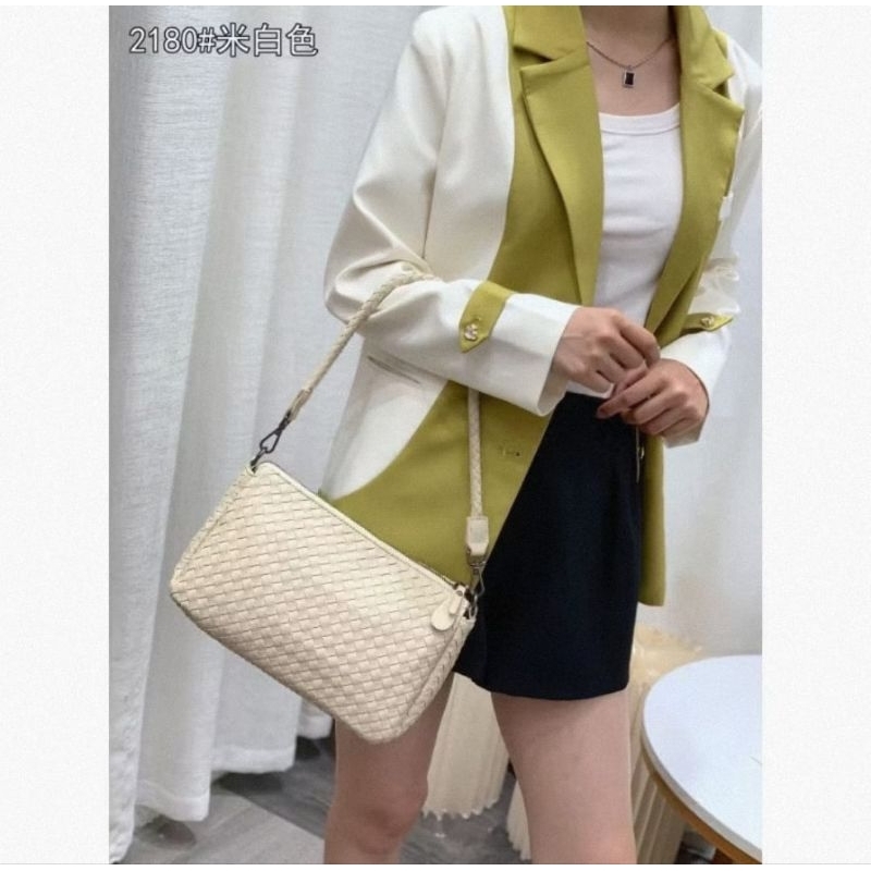 TAS SELEMPANG ANYAM KULIT ASLI PREMIUM TAS WANITA