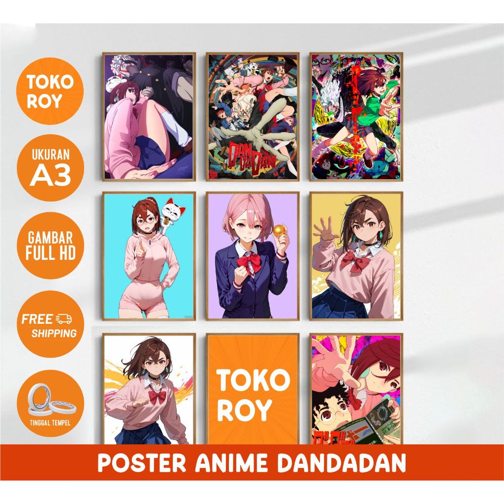 Poster dinding Anime DanDaDan A3 Wallpaper Hiasan Dinding