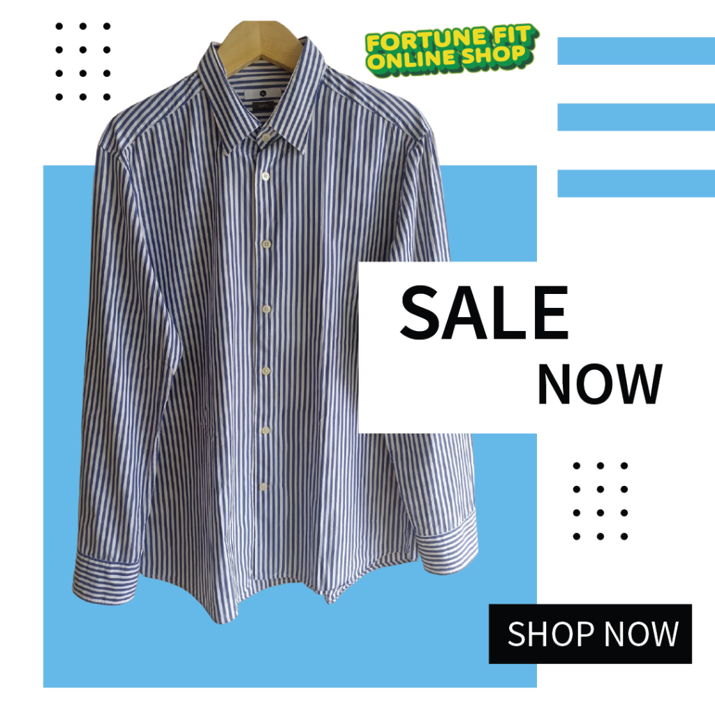 Kemeja Pria Kemeja Lengan Panjang Pria Kemeja Salur Pria