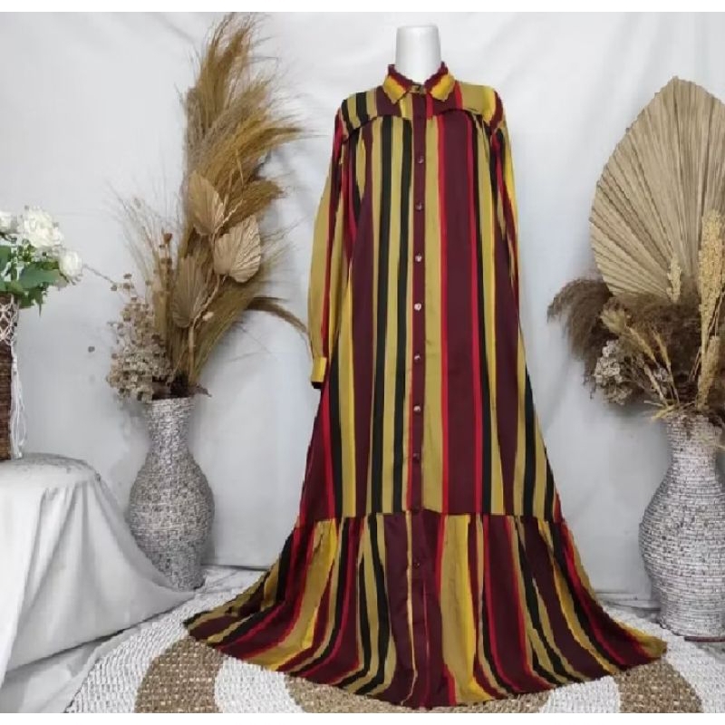 Gamis rayon motif salur