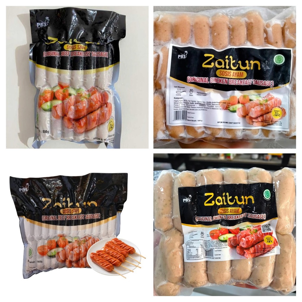 

Sosis ZAITUN Breakfast Sausage | Isi 25 / 50 pcs | Beef & Chicken Frozen 500gr / 1kg
