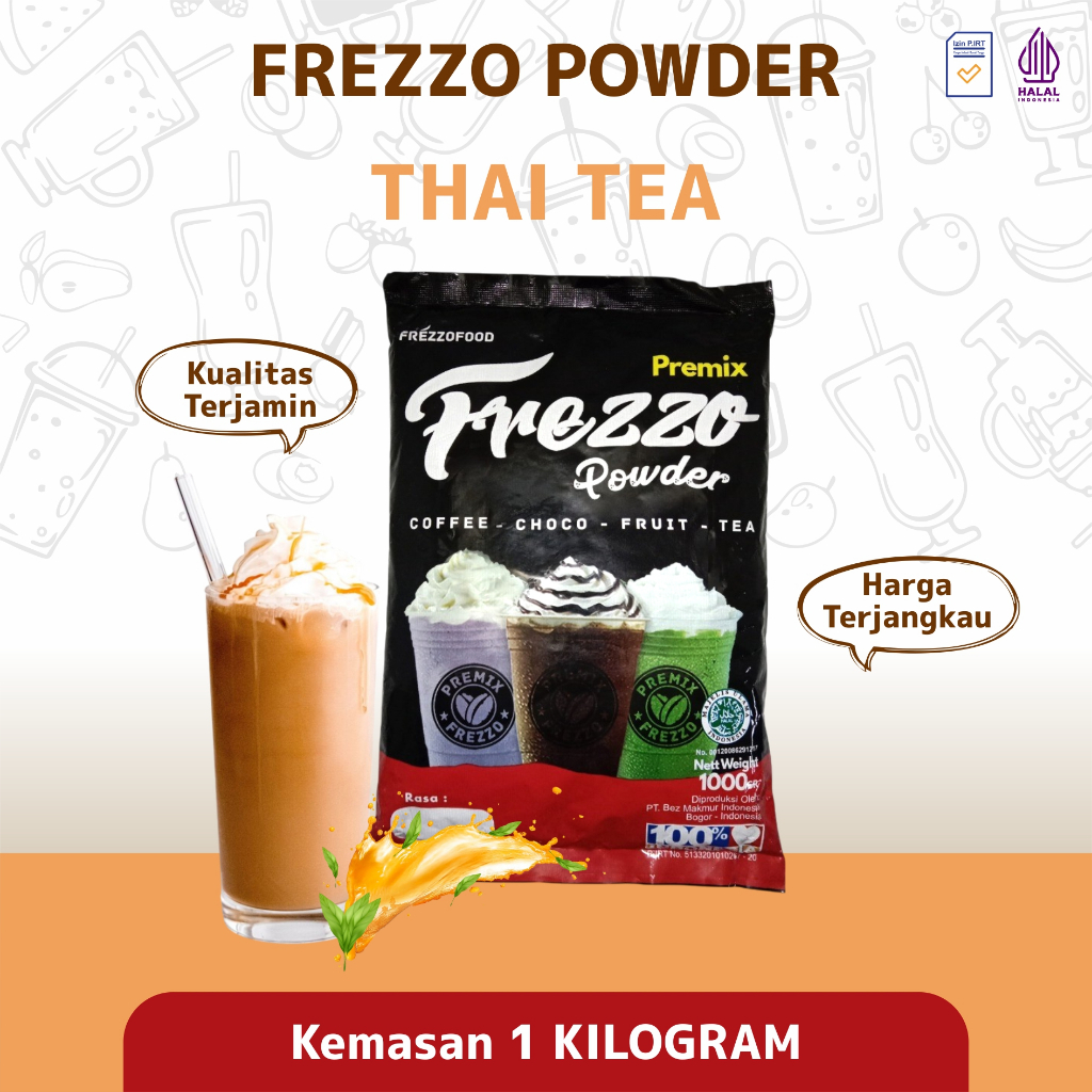 

Bubuk Minuman Boba Instan Powder Drink Frezzo Rasa Thai Tea 1 Kg