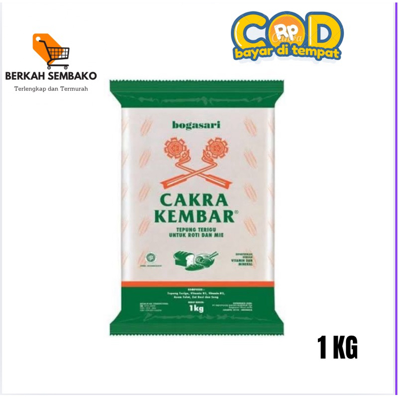 

TEPUNG TERIGU CAKRA KEMBAR - 1 kg (Protein tinggi)