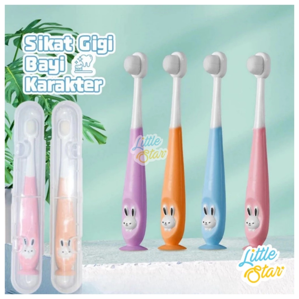 SIKAT GIGI BAYI SILICONE / SIKAT GIGI ANAK TOOTH BRUSH USIA 1-3 TAHUN KARAKTER