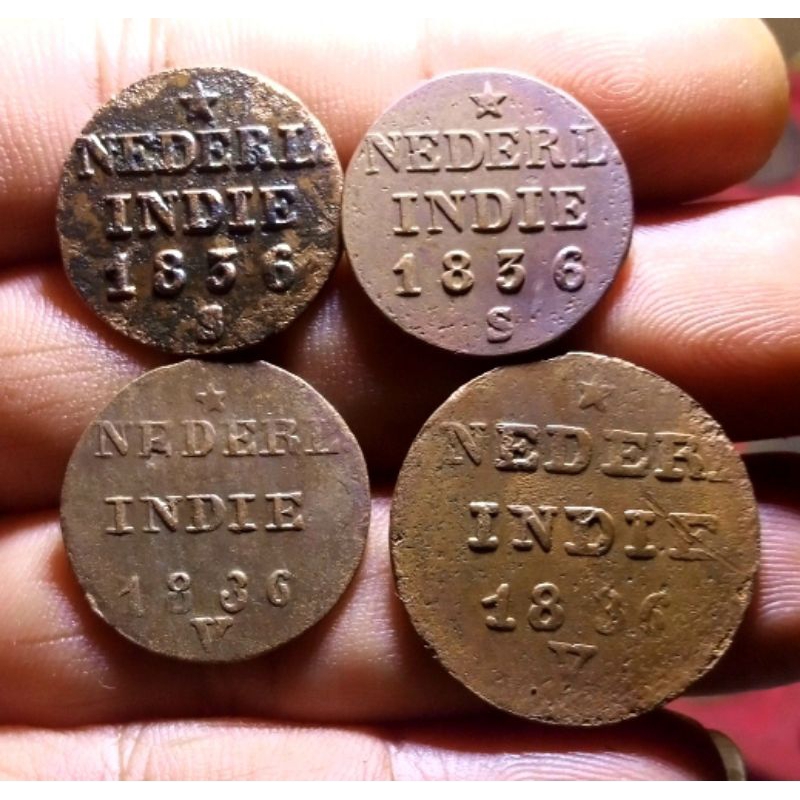 Koin Nederl Indie 1836 4 Keping Berbeda
