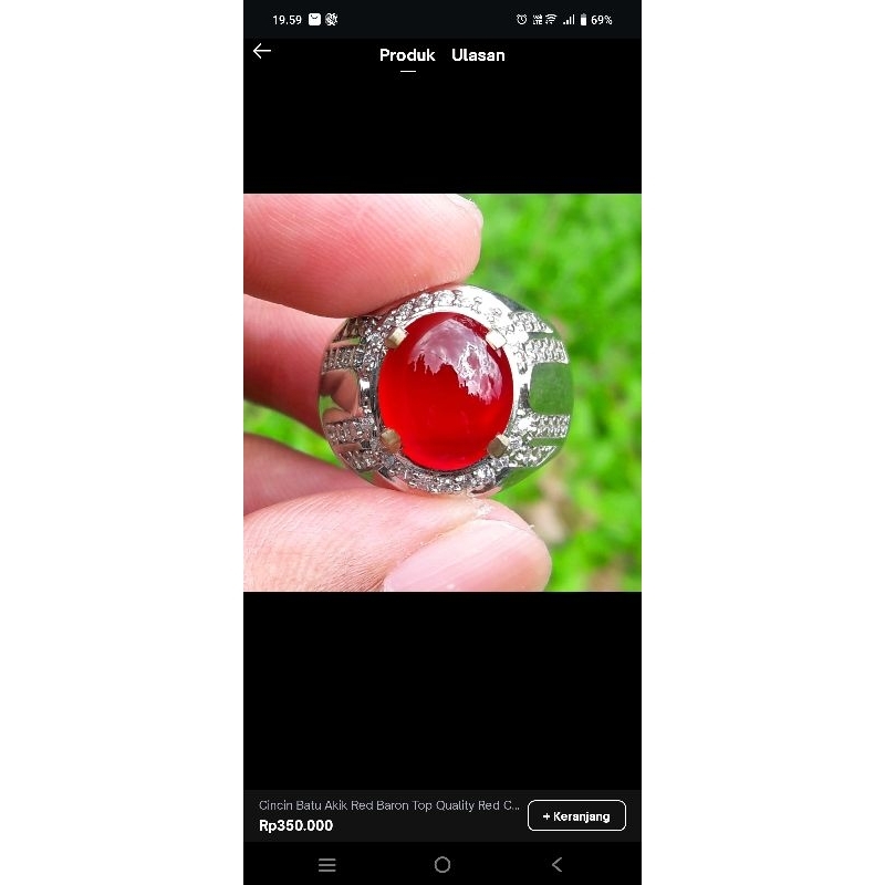 Cincin Batu Akik Red Baron Top Quality Red Cornelian Chalssedony Memo