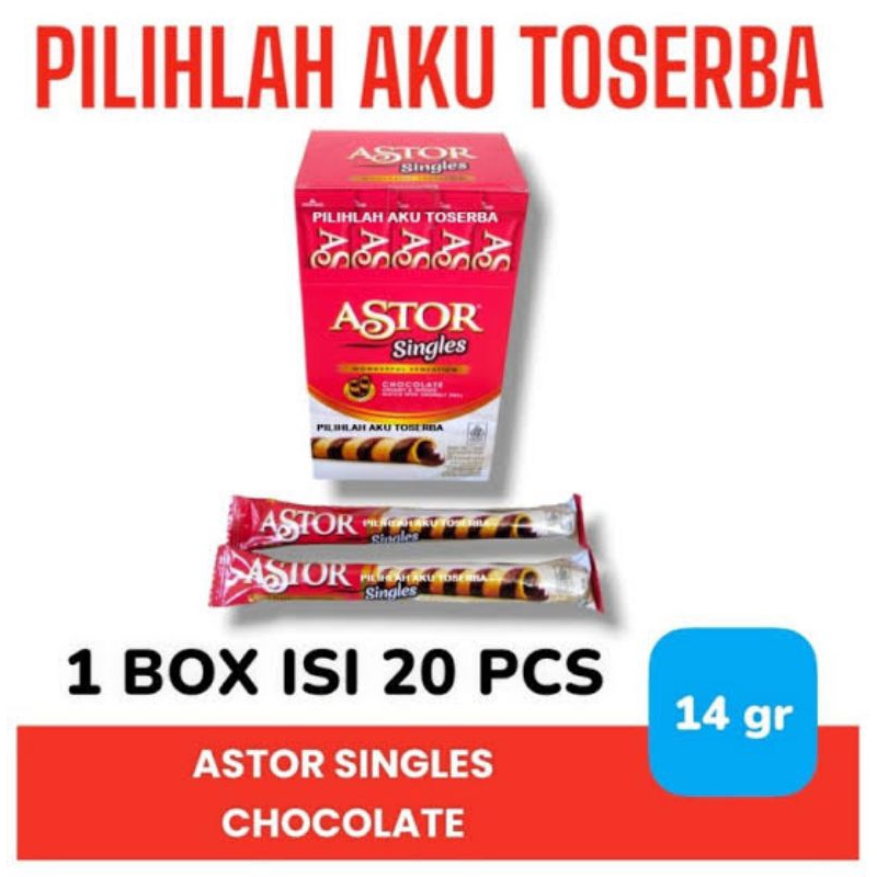 

ASTOR CHOCOLATE SINGLES WAFER STICK ROLLS WONDERFULL SENSATION 20+1'S X18GR