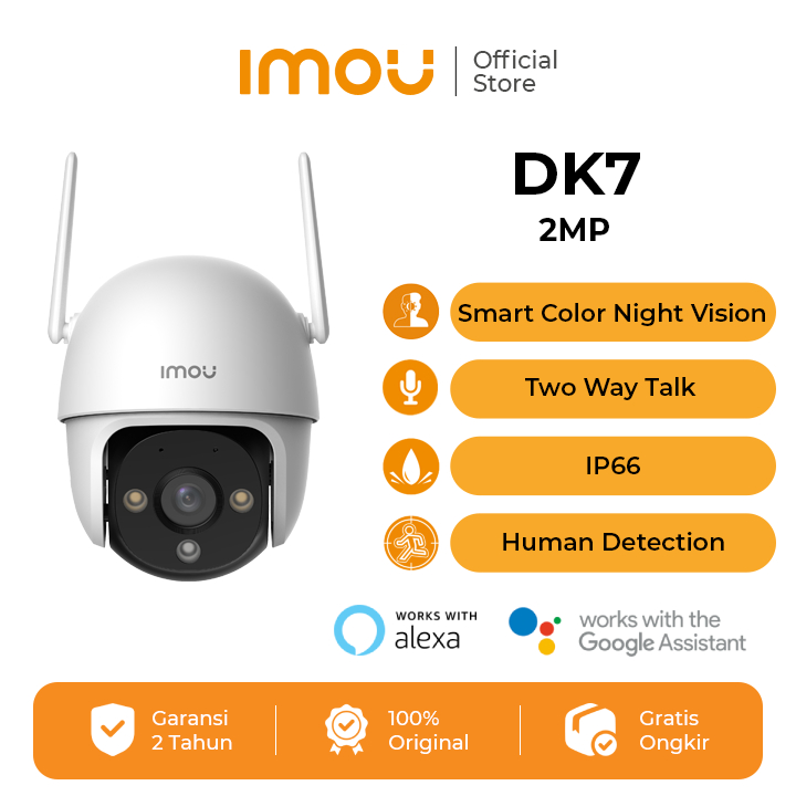 IMOU DK7 2MP CCTV IP Camera - Smart Full-Color Night Vision & 30m IR, IP66 Outdoor Surveillance