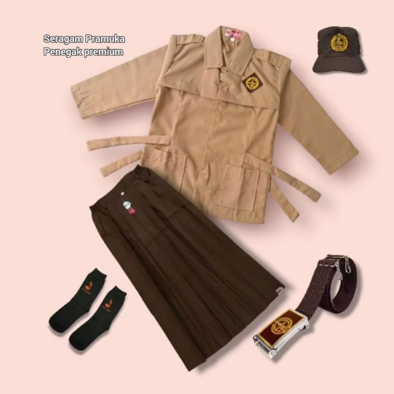 setelan seragam pramuka penegak baju panjang dan rok panjang terbaru baju Pramuka SMP SMA SMK baju P