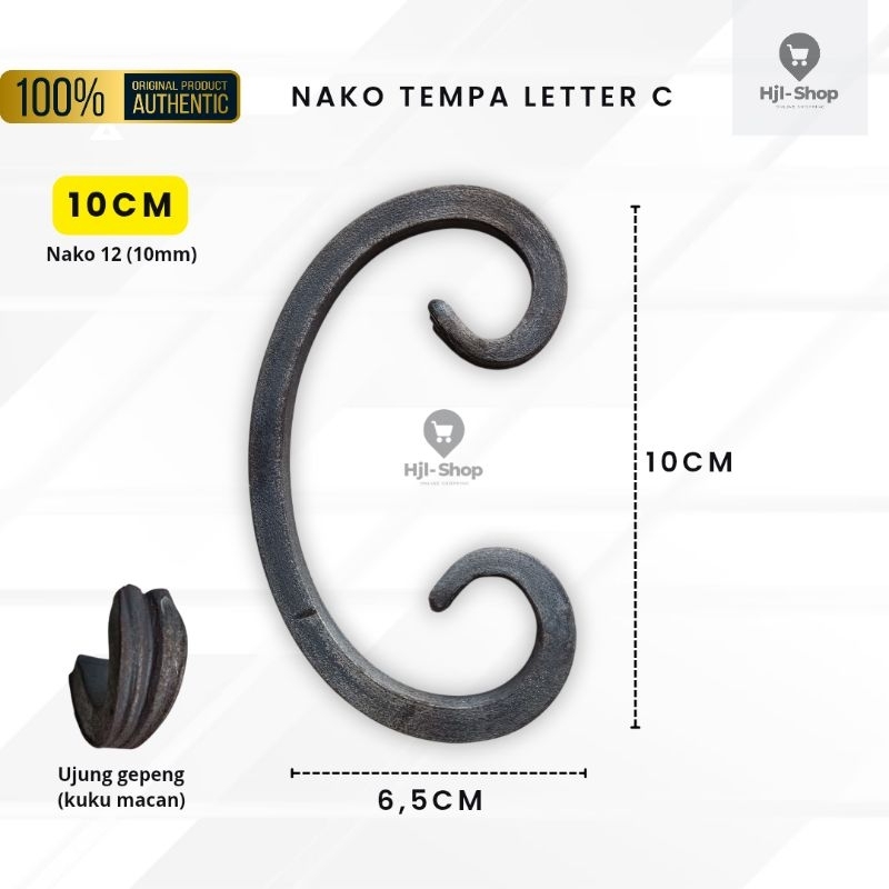 Nako Tempa Letter C 10cm Nako 12 (10mm) - Aksesoris Pagar Tralis Dll