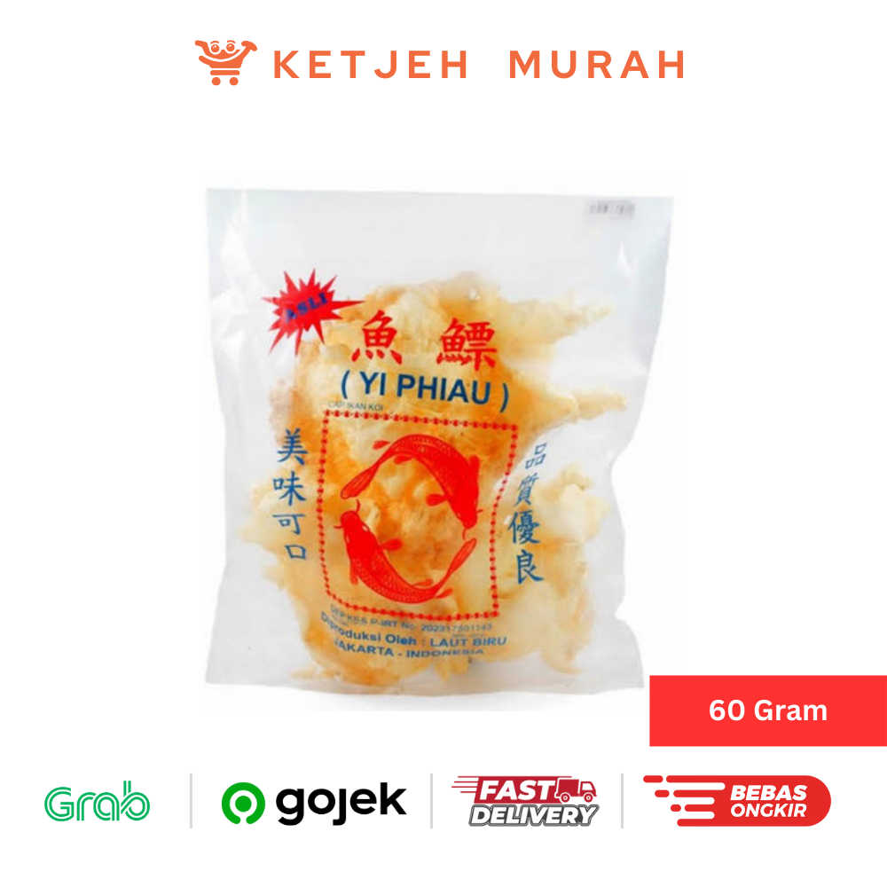 

Kerupuk Yi Phiau Perut Ikan Cap Ikan Koi ASLI 60 Gram