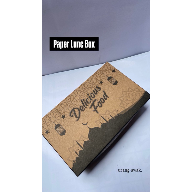 Paper Lunch Box SIZE M MOTIF/Paper Box Lunch/ Kemasan ayam/Box Nasi/ Kotak makanan kertas/Paper Lunc