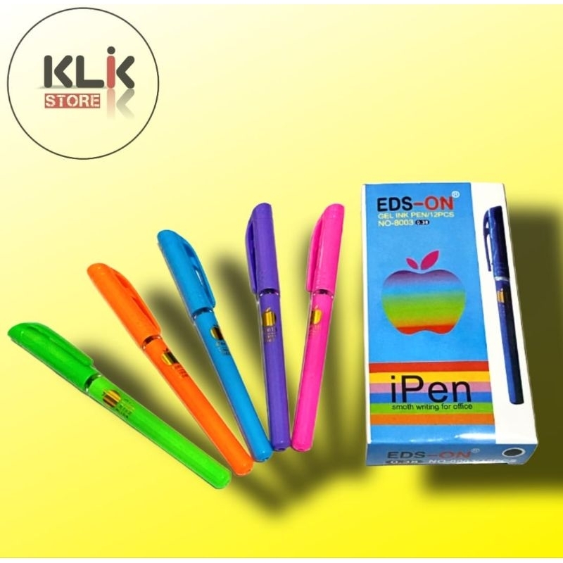 

(Pack / 12pcs) Pulpen Ipen Eds On 0.38mm Tinta Hitam / Ballpoint Bolpen Pena