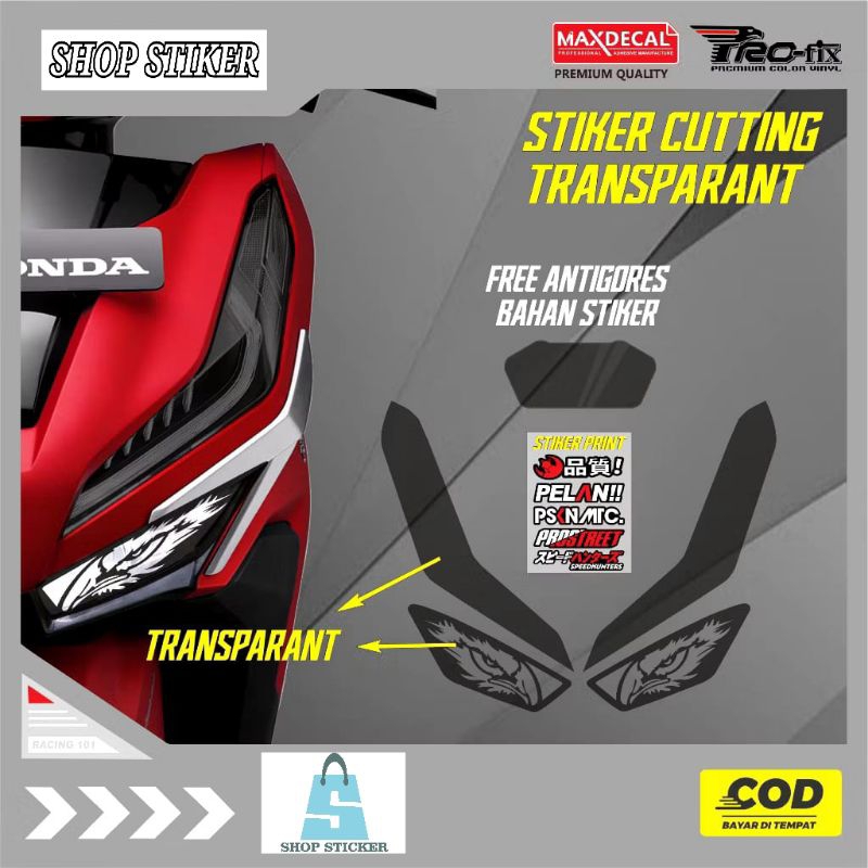 Stiker lampu vario 125 150 new/stiker lampu vario polos