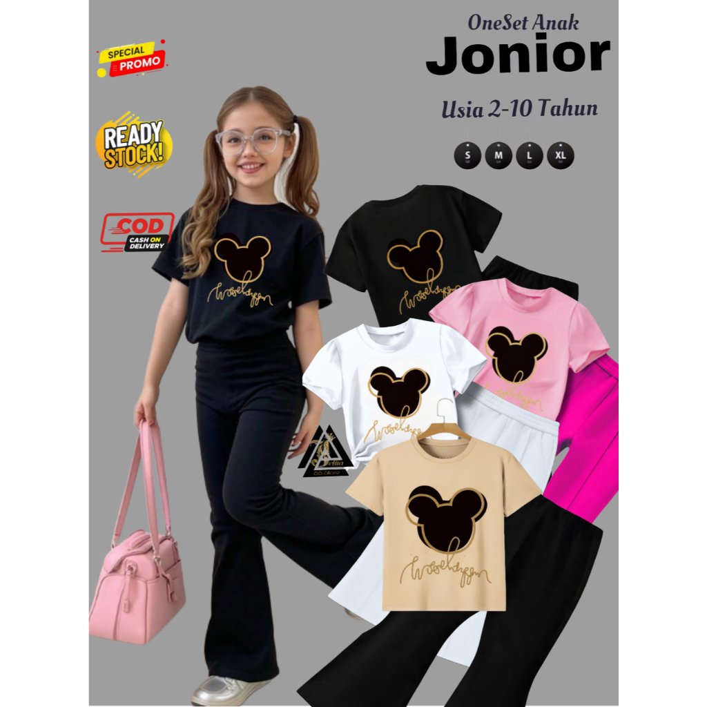 Setelan Anak Terbaru One Set Cutbray/kulot Terlaris karakter Mickey 1 set fashion anak 2025