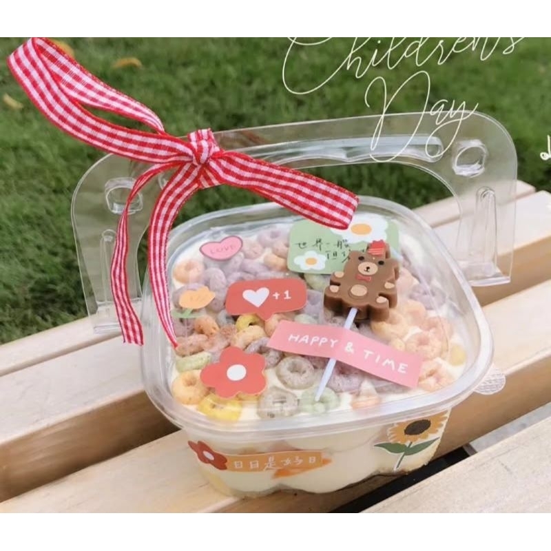 ISI 25PCS Mika Keranjang 500ml / Mika Dessert 500ml / Tray Keranjang 500ml / Tray Dessert 500ml