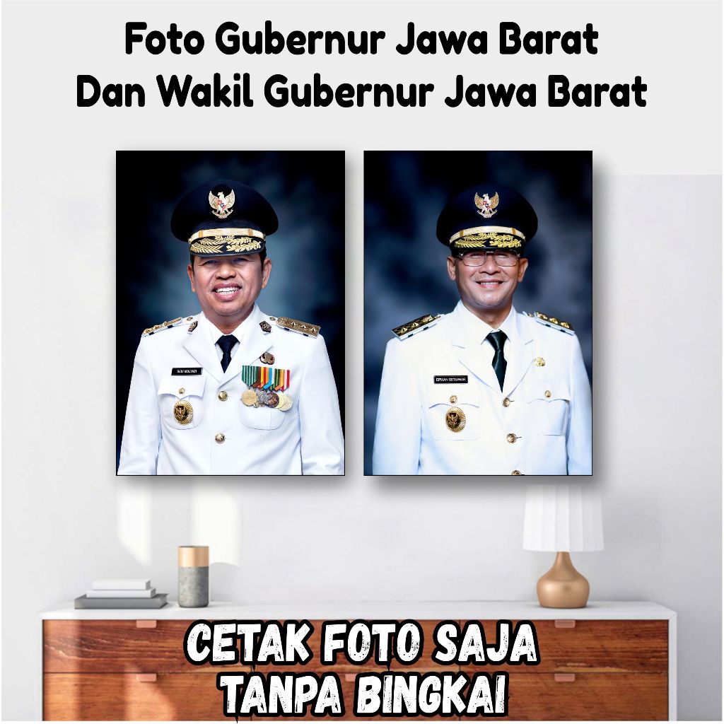 POSTER Foto Gubernur Jawa Barat dan Wakil Gubernur Jawa Barat I Kualitas High Resolusi