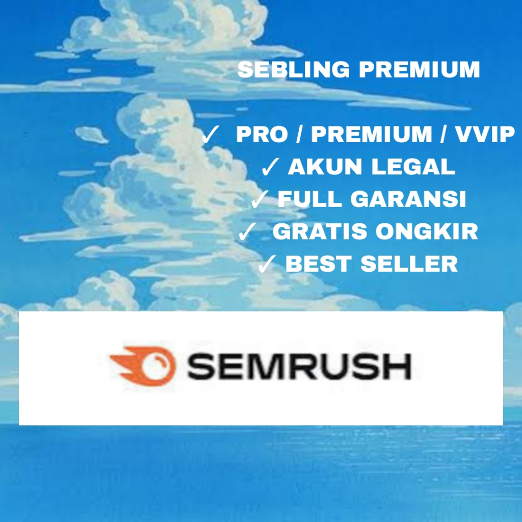 Semrush Pro / Guru all in one SEO Tools alternatif Ahrefs - Jangka waktu 12 Bulan Full Akses