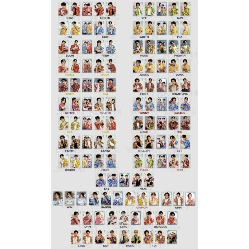 [Ready Stock] CC Collectible cards bookfair Songkran Official gmmtv santa gemini pond phuwin