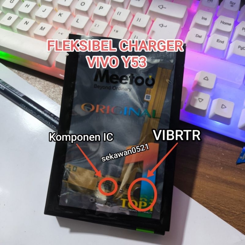 Fleksibel Charger Vivo Y53 Original Vib+Full IC Premium