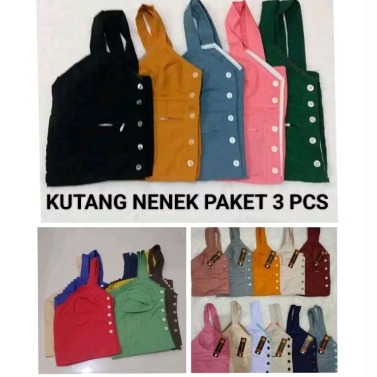 KUTANG NENEK PAKET HEMAT ISI 3 PCS / BRA NENEK JADUL / BH NENEK JAMAN DULU / KUTANG JADUL NENEK