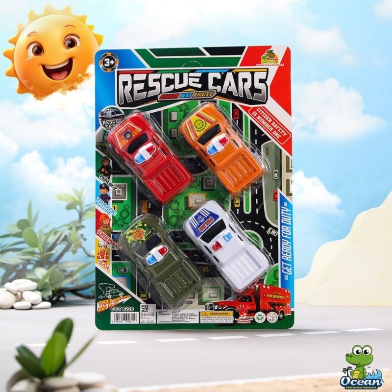 Rescue Cars 6226 Traffic Military Fireman Sar Mainan Set Mobil Penyelamat Terbaru Termurah Terlaris 