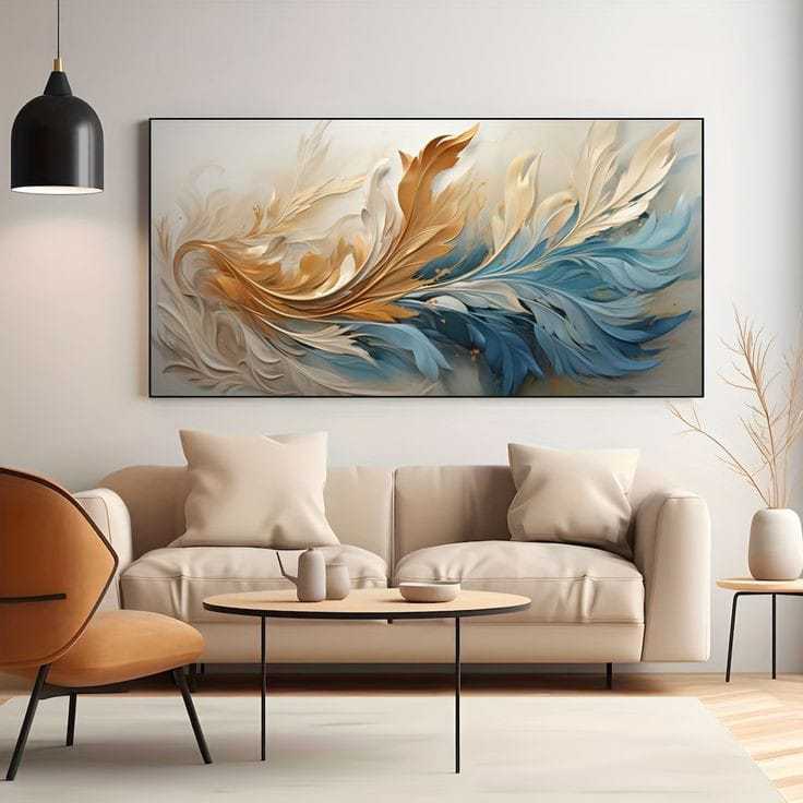 lukisan abstrak hiasan dinding kamar minimalis modern art