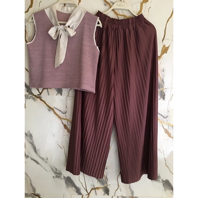 crop top set kulot size S-L