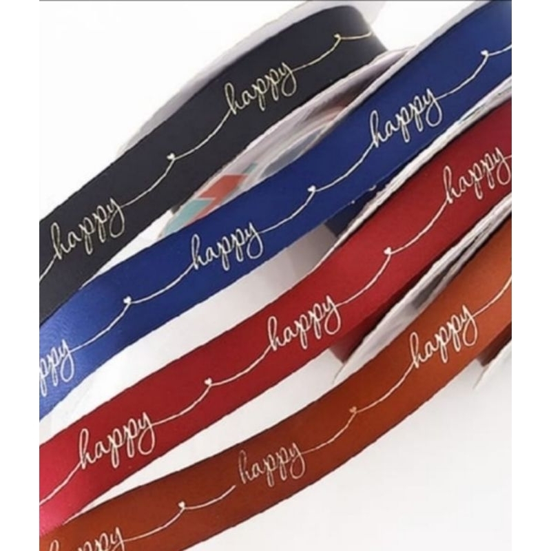 

Pita Happy Ribbon 25 mm Per Yard ( 90 cm) Pita Parcel Gift Hampers Pita Ribbon 2,5 cm DIY Crafts Satinsgrain
