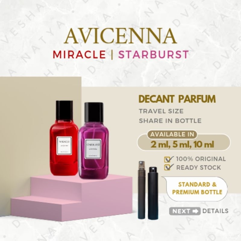 AVICENNA MIRACLE / AVICENNA STARBURST [Decant Parfum/ Travel Size/ Share in 2ml 5ml 10ml by Dvesha N