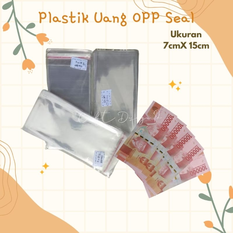Plastik OPP 7X15 cm Plastik Uang Buket