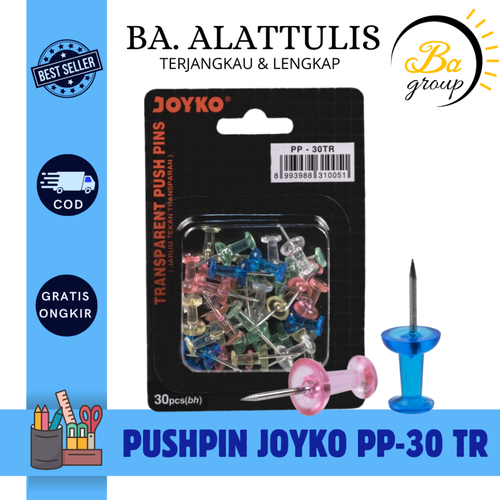

Push Pin / Jarum Tekan / Paku Pin Joyko PP-30TR - BA.ALATTULIS