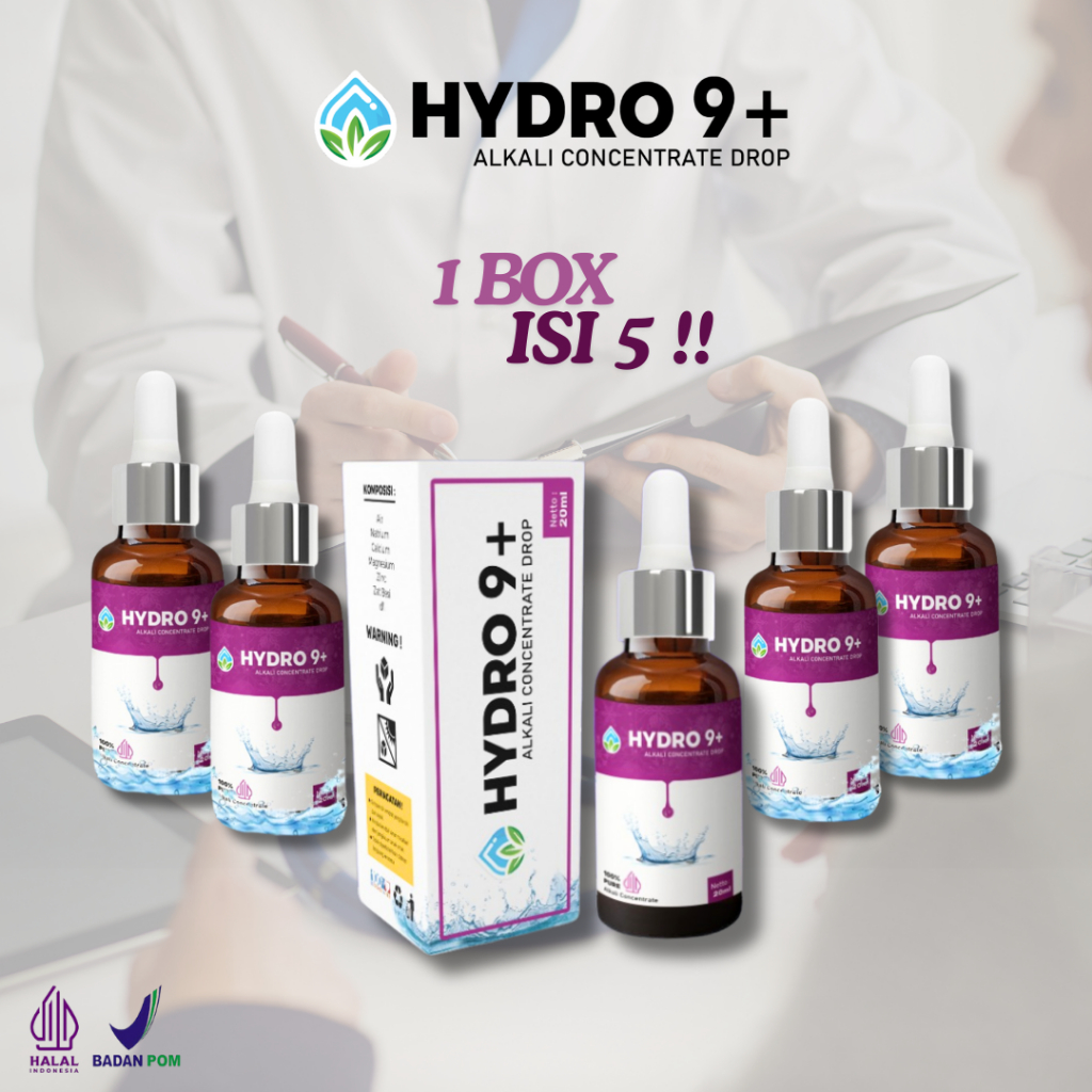 

Minuman Kesehatan Herbal / Trace Mineral / Air Alkalin / Paket isi 5 / Hydro 9+ Concentrate