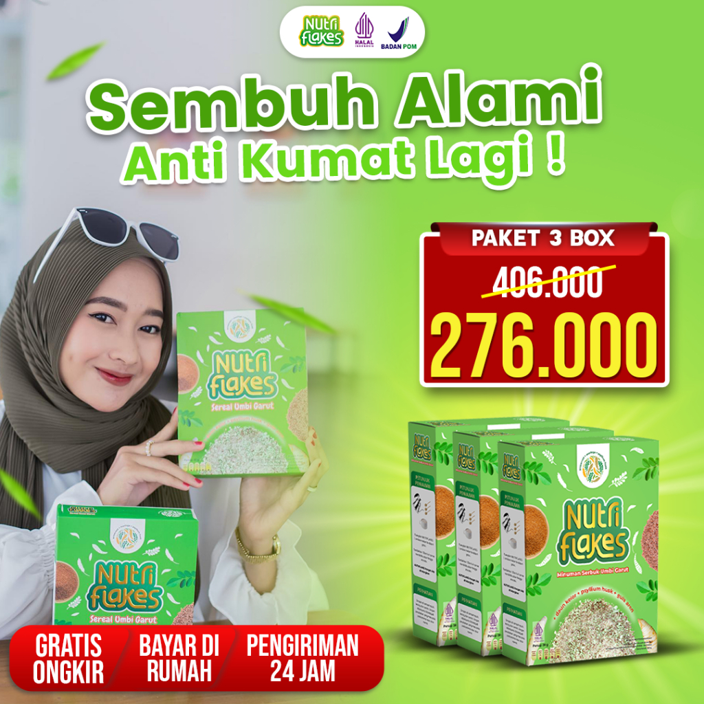 

NUTRIFLAKES Cereal Umbi Garut - Sereal Asam Lambung Herbal Ampuh atasi Maag, GERD dan Asam Lambung