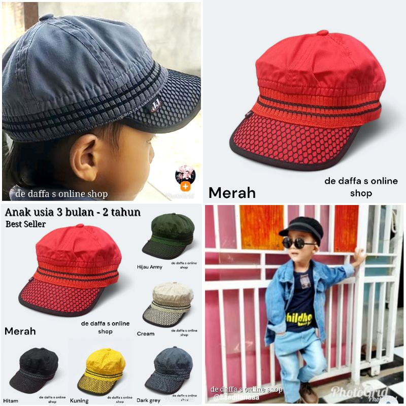 TOPI KOMANDO ANAK KARET KELILING UNTUK ANAK USIA 3 BULAN - 2 TAHUN FASHION JJ KIDS BAHAN LEMBUT TOPI