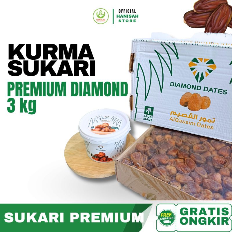 

Kurma Sukkari Premium Quality 1 Dus Kemasan 3Kg