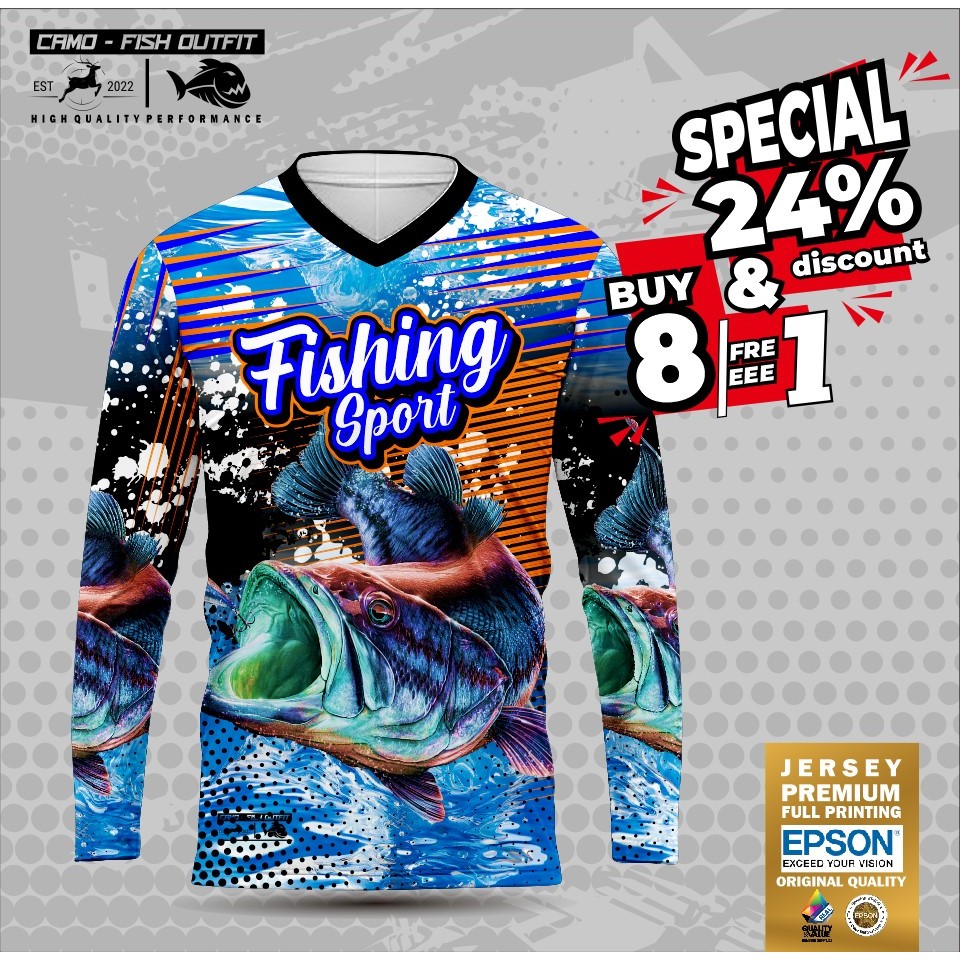 Jersey Custom Mancing Dryfit Permium Motif FISHING SPORT BARAMUNDI NEW