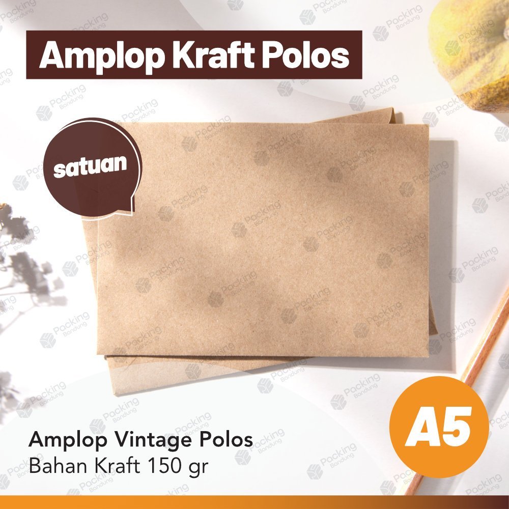 

Custom Sablon Amplop A5 Amplop Vintage Kraft 150 gr Free Design | Uk. 16x22 cm