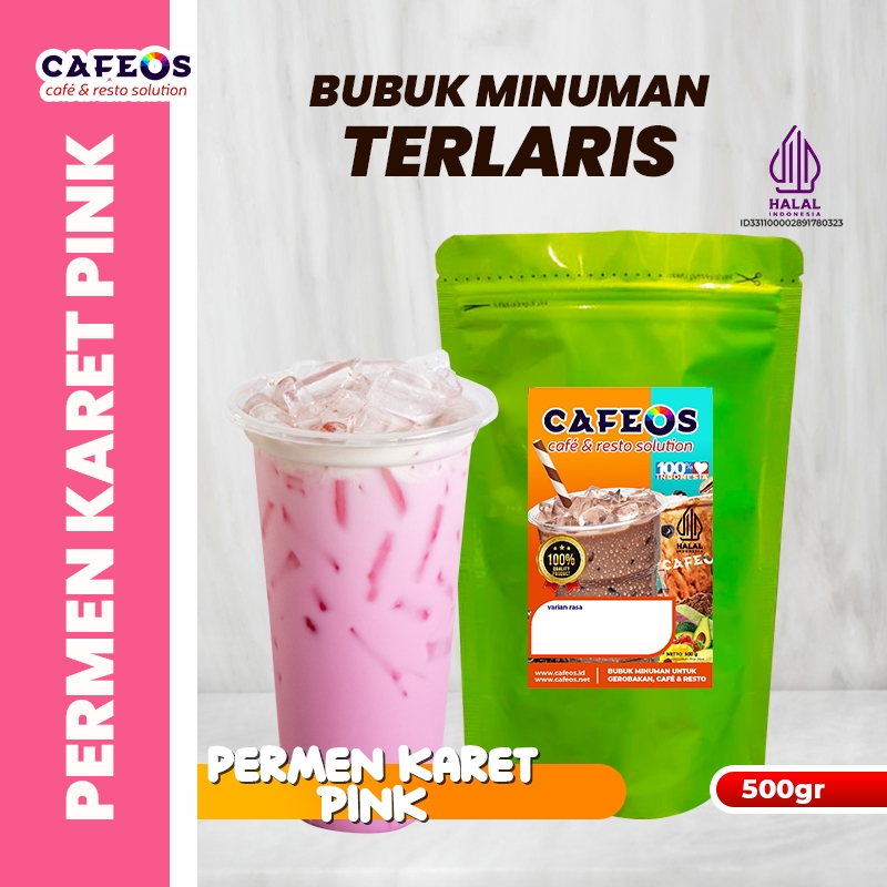 

[CAFEOS] Bubuk Minuman Premium Es Permen Karet Viral Cafeos Powder Drink 500 gram Base Susu & Buah