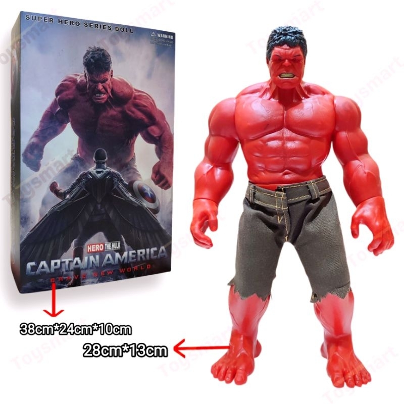 Marvel Captain America Action Figure Red Hulk Mainan Hulk Merah 28cm