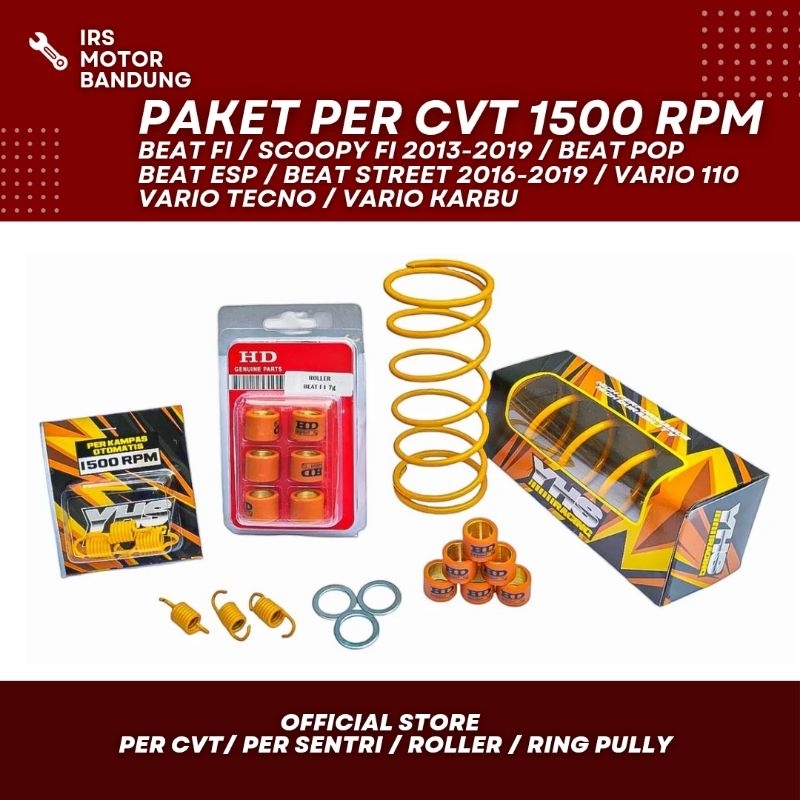Paketan Per Cvt 1500 rpm Beat Fi Beat Esp Vario 110 Karbu Fi Techno Scoopy Fi Esp Beat Street Roller