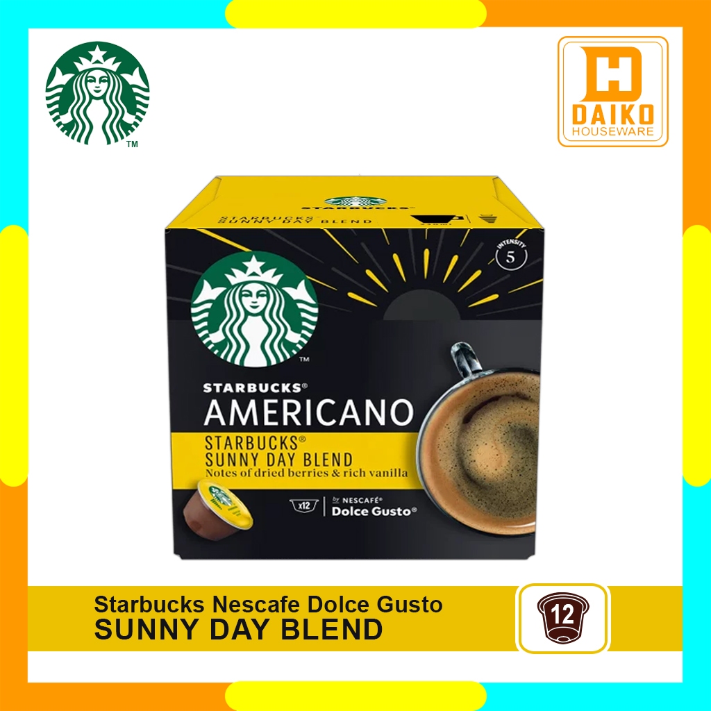 

Capsule Starbucks Americano Sunny Day Blend by Nescafe Dolce Gusto Coffee - Kopi Kapsul Light Roast