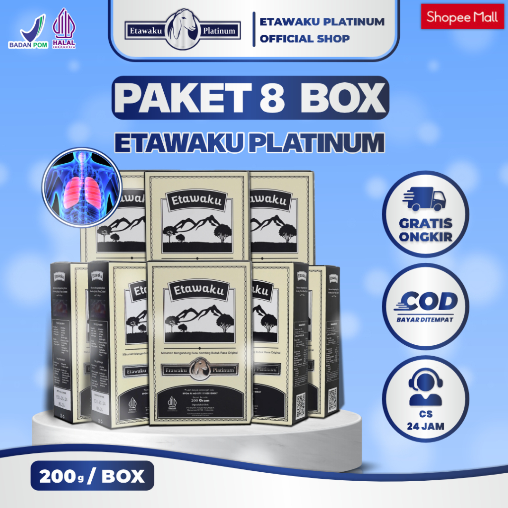 

Etawaku Platinum Paket 8 Box - Susu Kambing Murni & Krimer Bubuk