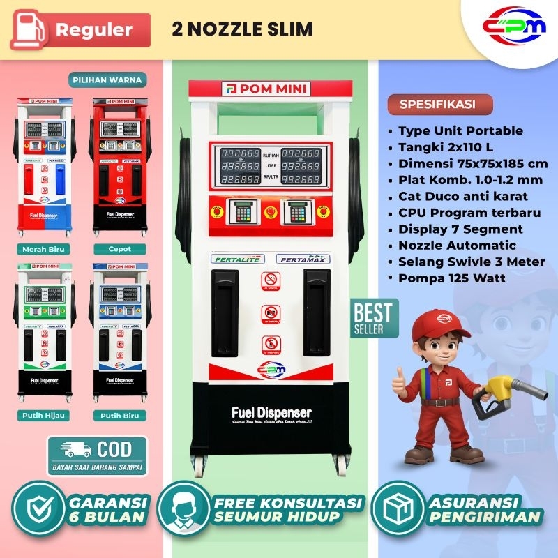 POM MINI - PERTAMINI DIGITAL 2 NOZZLE SLIM 2 x 110 L