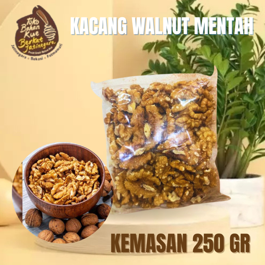 

KACANG WALNUT KEMASAN REPACK 250 GR/ KACANG WALNUT MENTAH