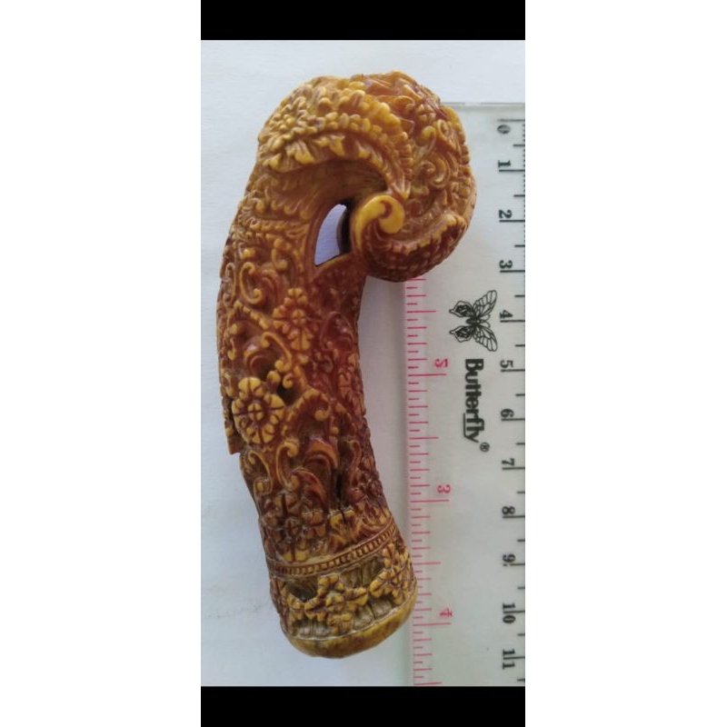 Deder Handle Pegangan keris ukir lawasan - bahan gading aseli