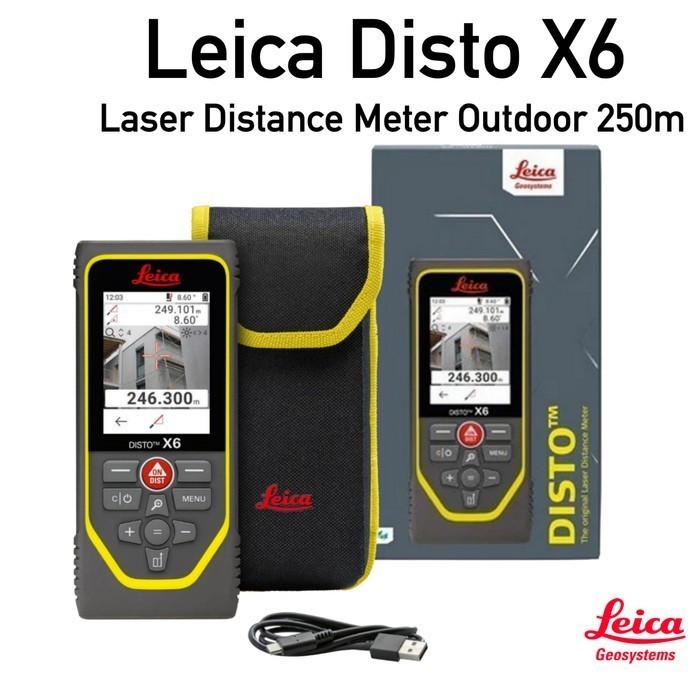 Meteran Laser Leica Disto X6 - Pengukuran Jarak Akurat hingga 250m