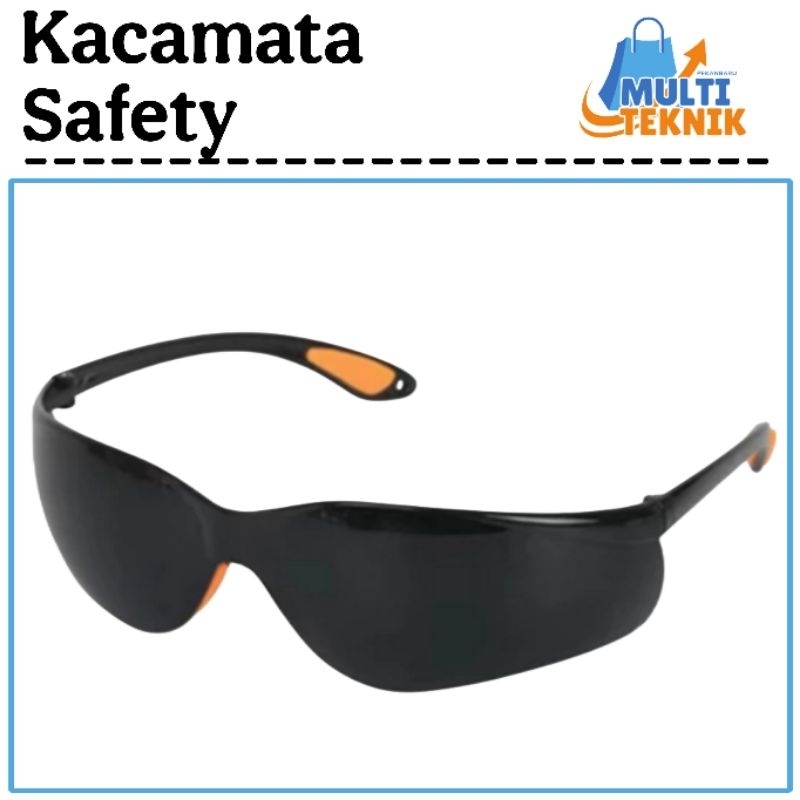 Kacamata Safety Sporty - Kacamata Gerinda Las - Kacamata  Anti Debu Glasses Hitam