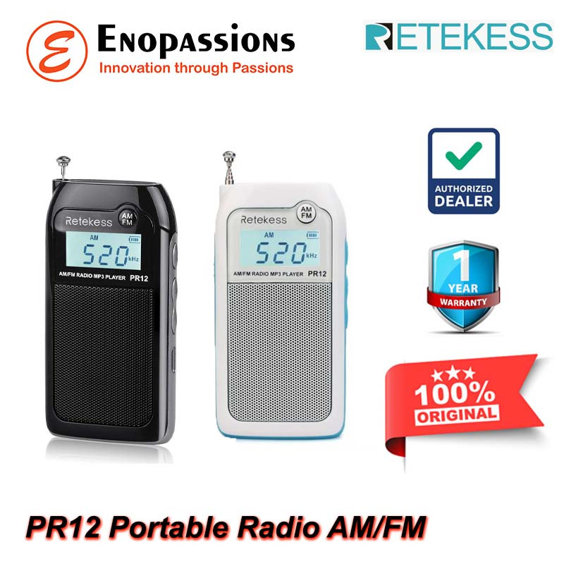 Retekess PR12 Mini Radio AM/FM/MP3 Player Dengan Baterai Rechargable