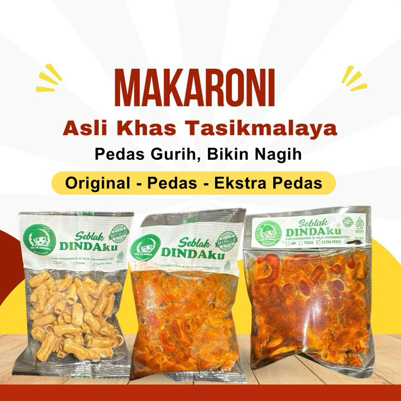 

[5 PCS] Makaroni Gurih Pedas Khas Tasikmalaya - Original / Pedas / Ekstra Pedas